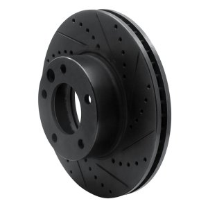 Mercedes-Benz G500 Brake Rotor (1) - Front Right - R1 Concepts - Drilled & Slotted - Black - `08-`18